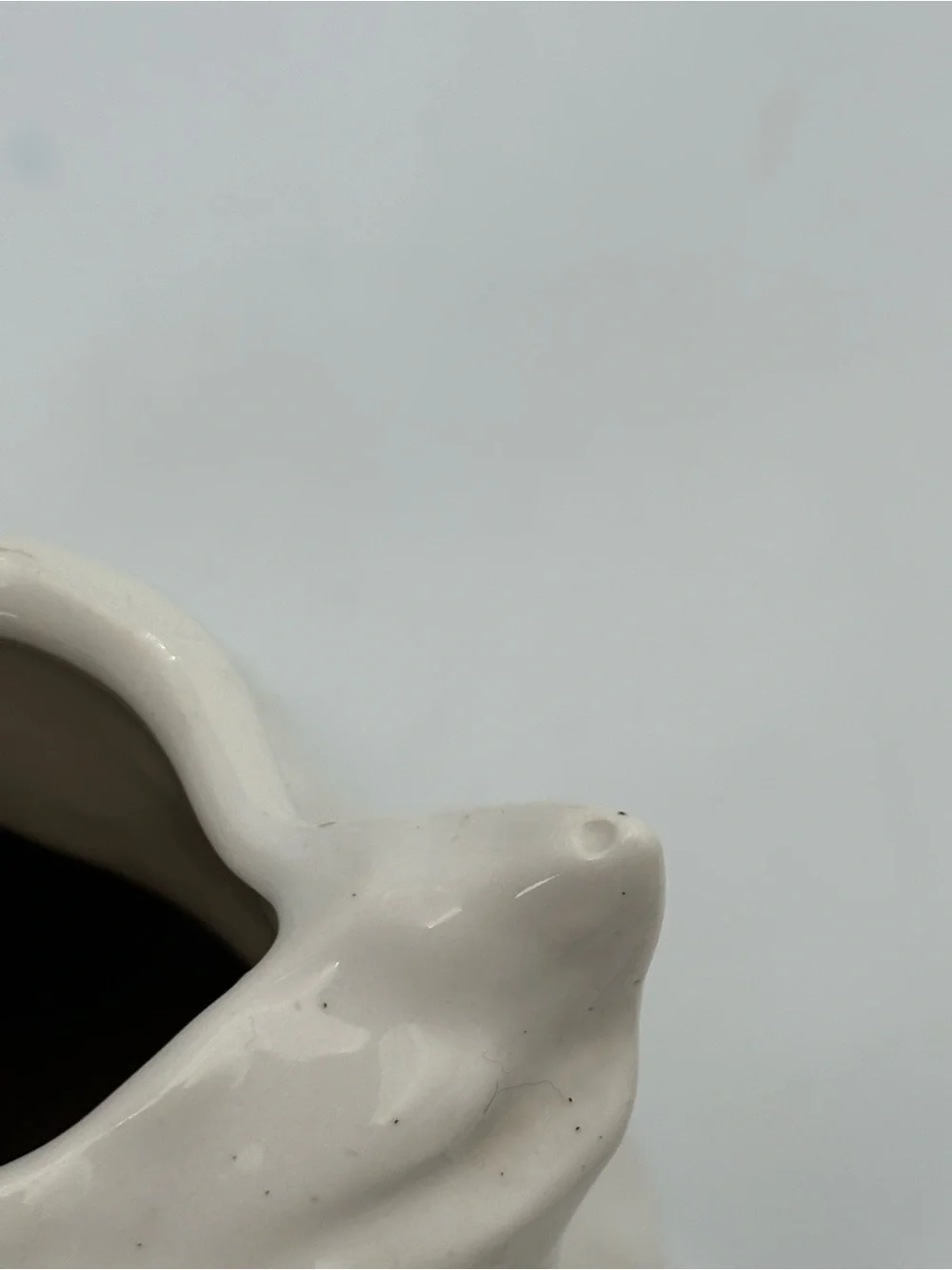 Vintage Ceramic Owl Vase - White Home Art Decor